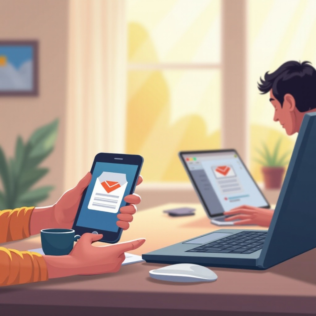 e mail auf handy und pc empfangen